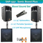 E-Lektron Sonic Boost Plus SAP 552 Bluetooth Bass PA with UHF Mics and Pole - PA speaker system available at ACLINKER...