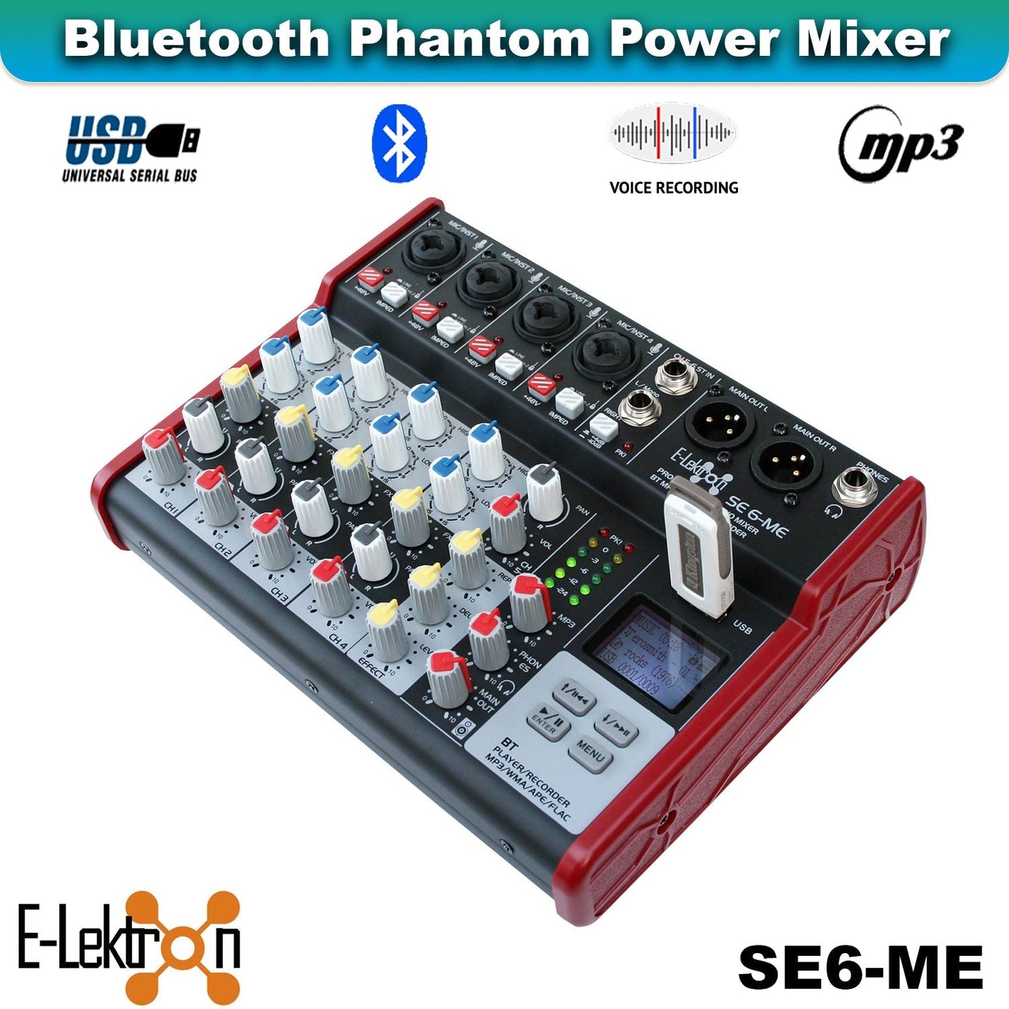 E-Lektron Podcast Studio Bundle: SE-6 USB Audio Mixer & RM2 Condenser Microphone - additional view 8