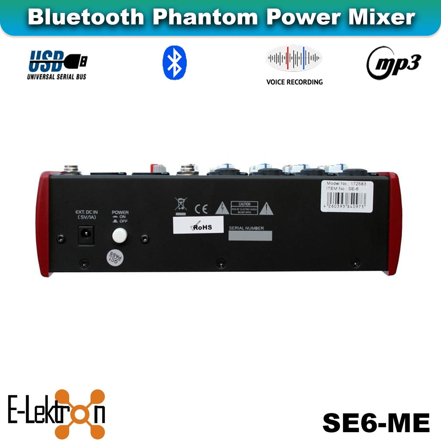 E-Lektron Podcast Studio Bundle: SE-6 USB Audio Mixer & RM2 Condenser Microphone - additional view 9