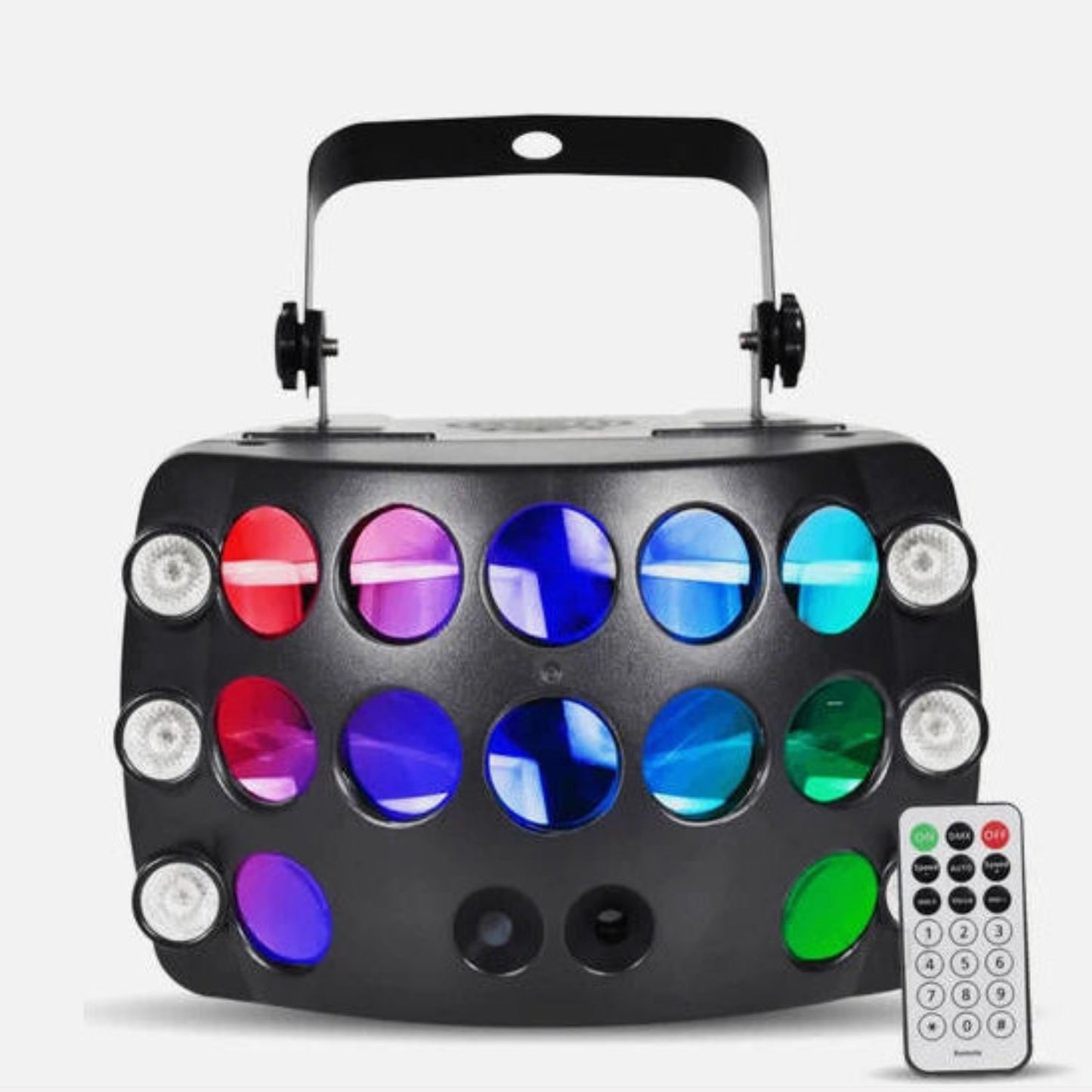 CR-Lite Butterfly 3-in-1 LED Laser DJ Disco Effect Light for Party and Stage - side angle view
