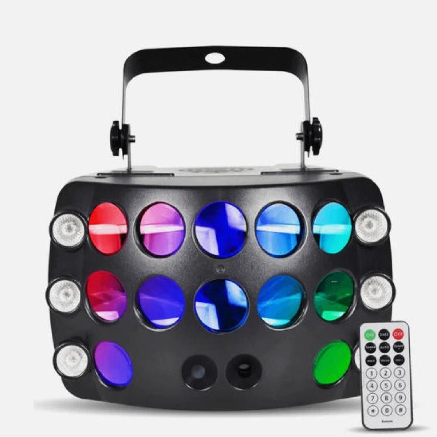 CR-Lite Butterfly 3-in-1 LED Laser DJ Disco Effect Light for Party and Stage - side angle view