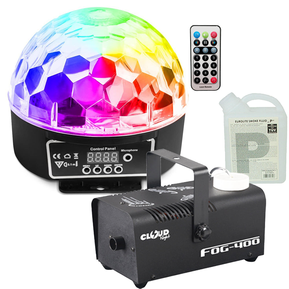 CR Lite Lighting Pak 1 | Star Ball LED Effect + 400W Smoke Machine - LED disco light available at ACLINKER Australia