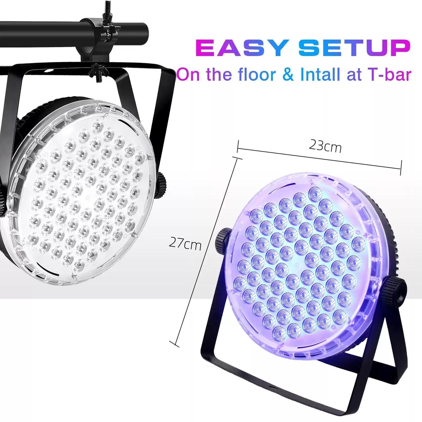 CR Lite Ziro Par Q60 120W LED Par Can 60x RGBW 4-in-1 DMX512 Stage Wash Light Strobe Sound Active DJ Party Venue
