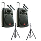 E-lektron EL30-M 1400W Bluetooth TWS Portable PA Speaker Pair with Stands (12") - rear panel and connections