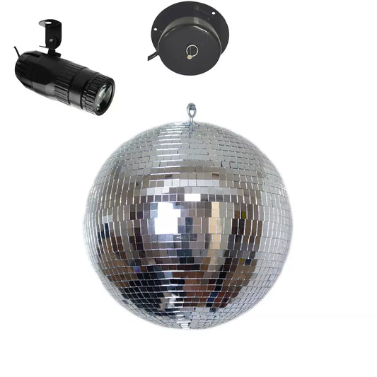 CR Lite 8 inch Mirror Ball Motor Pinspot Set for Home Party Birthday Christmas