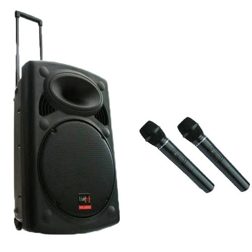 E-lektron EL38-M 15″ Inch Portable Speaker 900W PA Sound System Battery Bluetooth 2 Wireless Microphones Karaoke Party