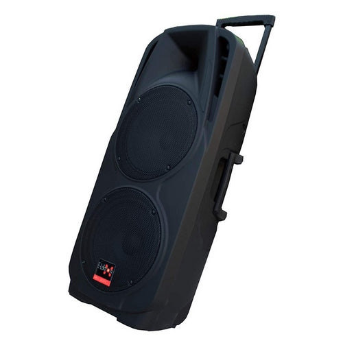 E-lektron EL-225 Dual 10" inch Portable Karaoke Mobile PA Speaker Sound System Battery Bluetooth with 2 UHF Microphone
