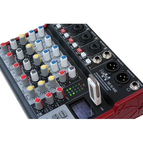 E-Lektron SE-6 Live Audio Mixer 6 Channel Mixer incl. USB Bluetooth Soundcard Phantom Power