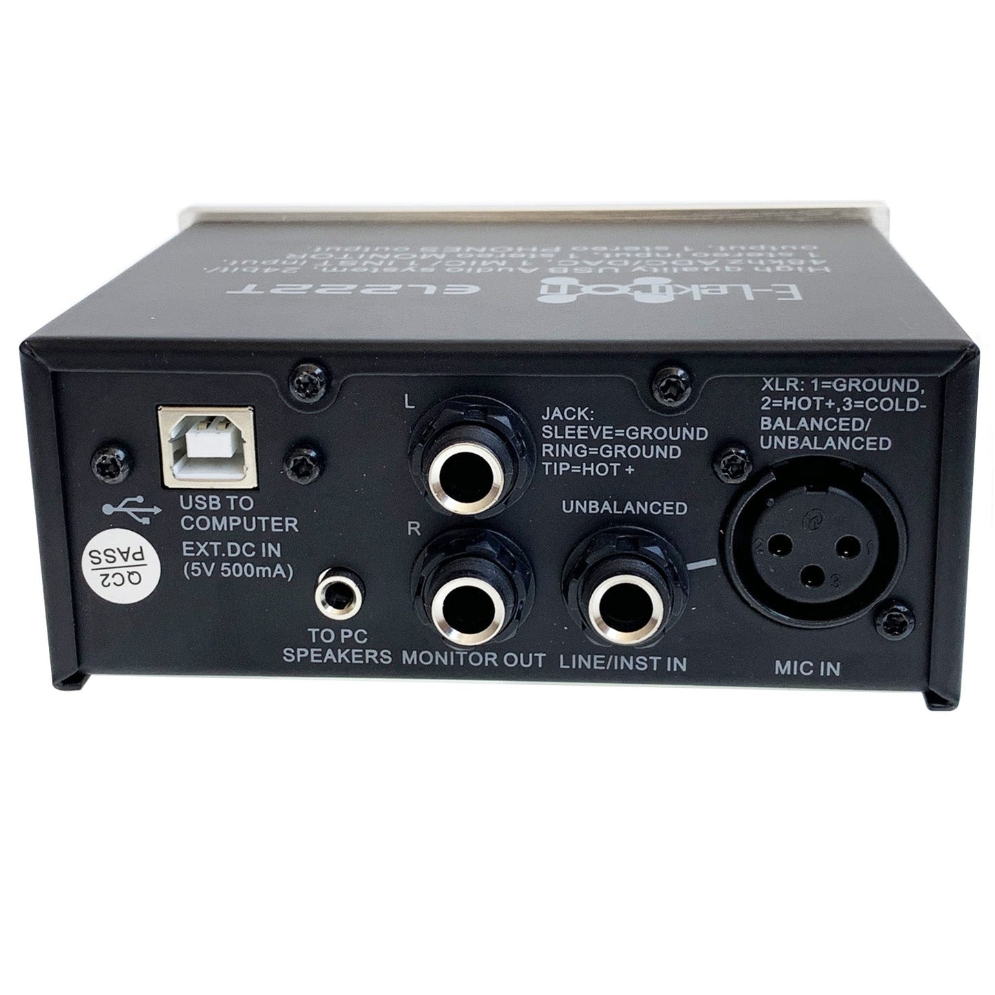 E-Lektron USB Audio Interface 2X2 24bit 96kHz audio resolution