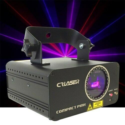 CR Compact Pink 250mW Laser Disco Light Party Set 400W Smoke Machine 1L Liquid