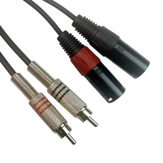 ACL Dual RCA Male to Dual XLR Male Heavy Duty 2 XLR t0 2 RCA phono plug HiFi Stereo Audio Connection Microphone Interconnect Cable