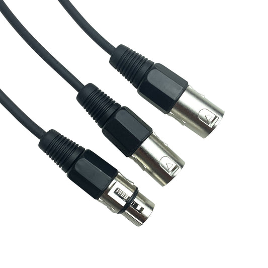 ACL XLR Splitter Cable 3 Pin XLR Female to Dual XLR Male Patch Y Cable Balanced Microphone Splitter Cord Audio Adaptor