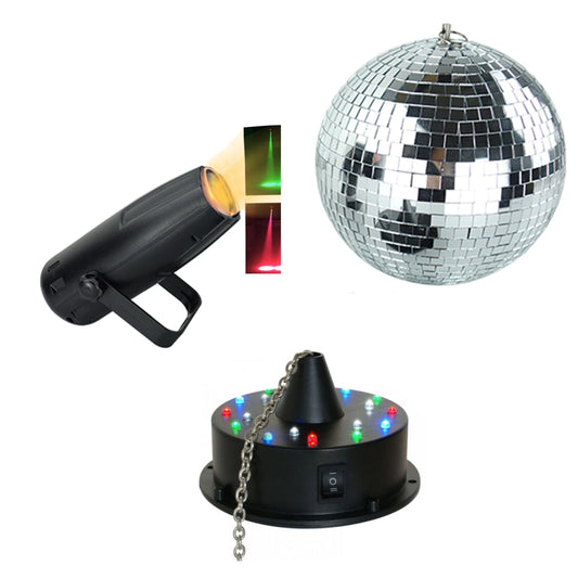 CR Lite 8 inch Mirror Ball Motor Pinspot Set for Home Party Birthday Christmas
