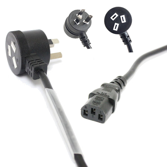 DL 2 Meter Piggyback Power IEC Cable  3 Pin Plug 240V 10Amp SAA Approved