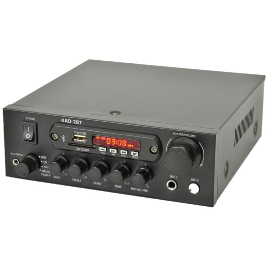 KAD-2BT DJ PA HiFi Digital Stereo Amplifier Bluetooth USB SD FM Class D 200W 2 x Mic