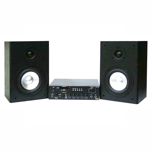 E-Lektron EL103401 EL-FB HiFi Bluetooth Amplifier with 2-Way Home Stereo Bookshelf Wooden Monitor Speakers Pair