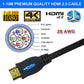 HDMI 2.0 High Speed Cable 1M Gold Plated Connectors Ethernet ARC HD 1080p 3D Cinema Plus 28AWG 4K 60Hz HDCP