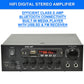 KAD-2BT DJ PA HiFi Digital Stereo Amplifier Bluetooth USB SD FM Class D 200W 2 x Mic