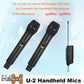 E-lektron U2 Dynamic UHF 20 Channels Tunable Universal 2 Wireless Handheld Microphone System With Mini Plug Receiver