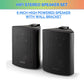 E-Lektron 6.5” inch Black Passive Speakers Pair 260w Wall Mount Bracket 2 Way Bookshelf Stereo DJ PA